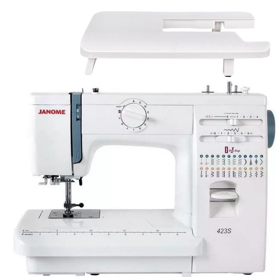 Janome 423S háztartási varrógép + rátolható varróasztal