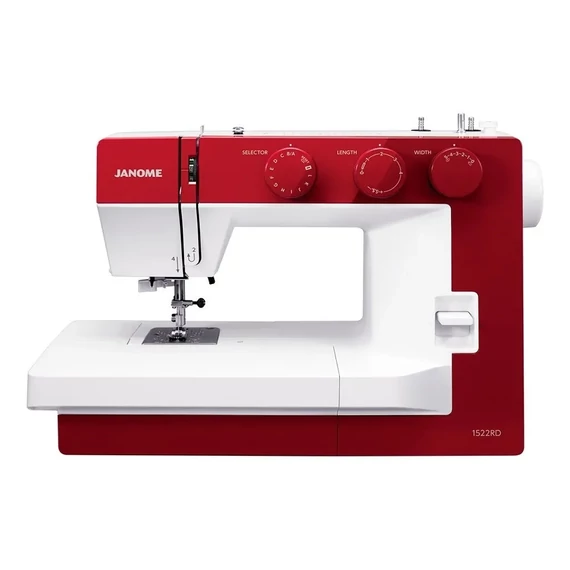 Janome 1522 vörös háztartási varrógép 25 beépített öltéssel