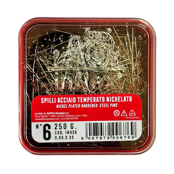 Nikkelezett edzett acél gombostű - INFLEX 250g