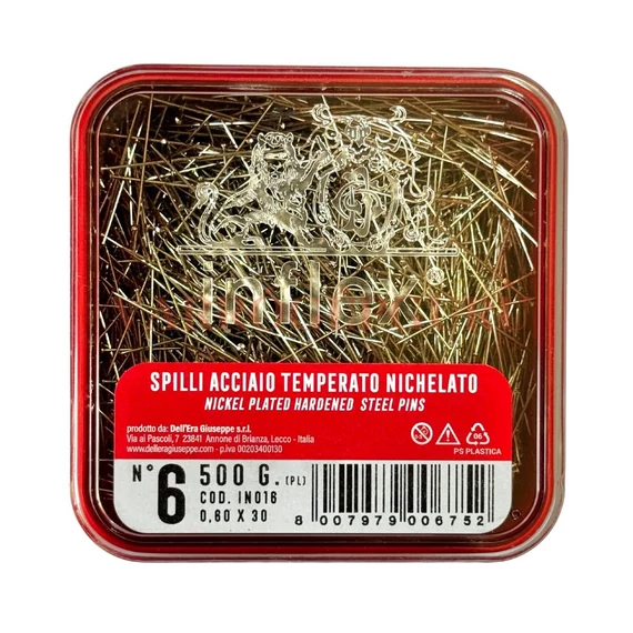 Nikkelezett edzett acél gombostű - INFLEX 500g